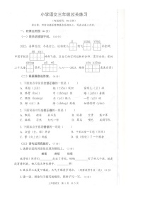 江苏省泰州市姜堰区2022-2023学年三年级上学期期末语文过关练习