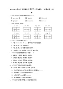 2022-2023学年广东省湛江市经开四中五年级上学期期末语文试卷（含解析）