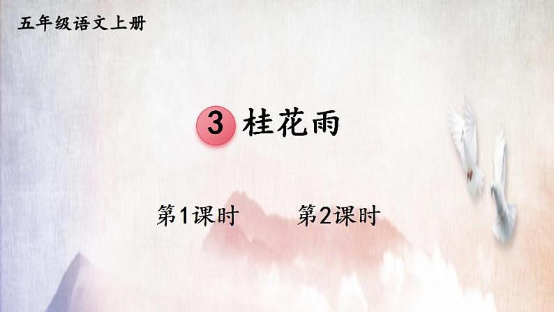 人教部编版小学五年级语文上册《3 桂花雨》课堂教学课件PPT公开课第1页