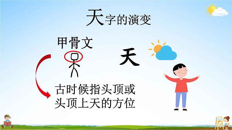 人教统编版小学语文一年级上册《1 天地人》课堂教学课件PPT公开课08