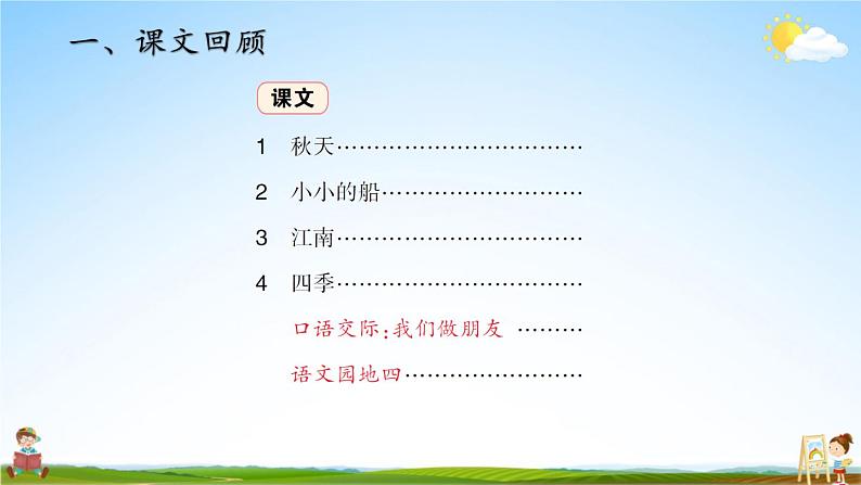 人教统编版语文小学一年级上册《第四单元主题阅读》课堂教学课件PPT公开课第3页