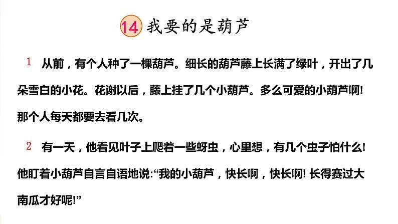 人教统编版小学语文二年级上册《14 我要的是葫芦》课堂教学课件PPT公开课08