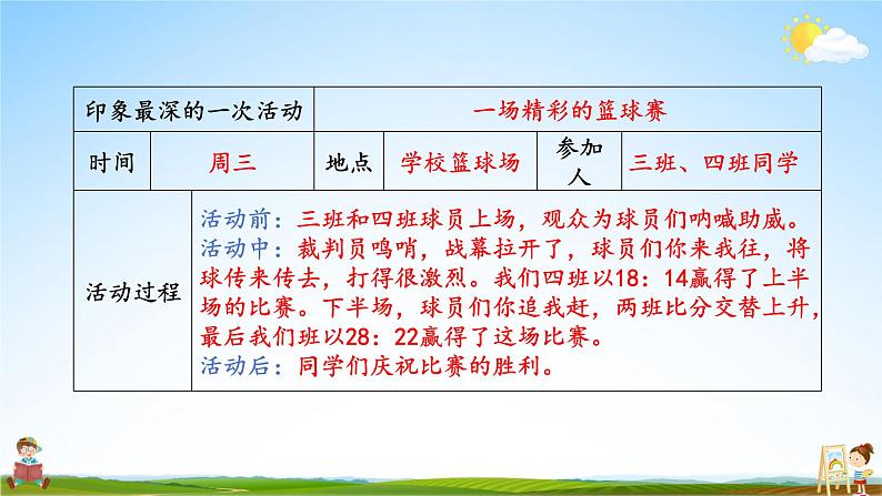 人教统编版小学六年级语文上册《习作：多彩的活动》课堂教学课件PPT公开课第8页