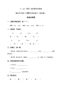 小学语文人教部编版六年级上册夏天里的成长精品课后作业题