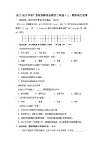 2022-2023学年广东省珠海市金湾区三年级上学期期末语文试卷（含解析）