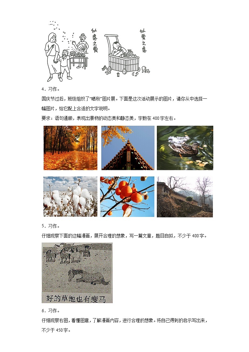 期中写作-- 看图作文--专题汇编（含例文与指导）2023-2024学年语文五年级上册（统编版）第2页