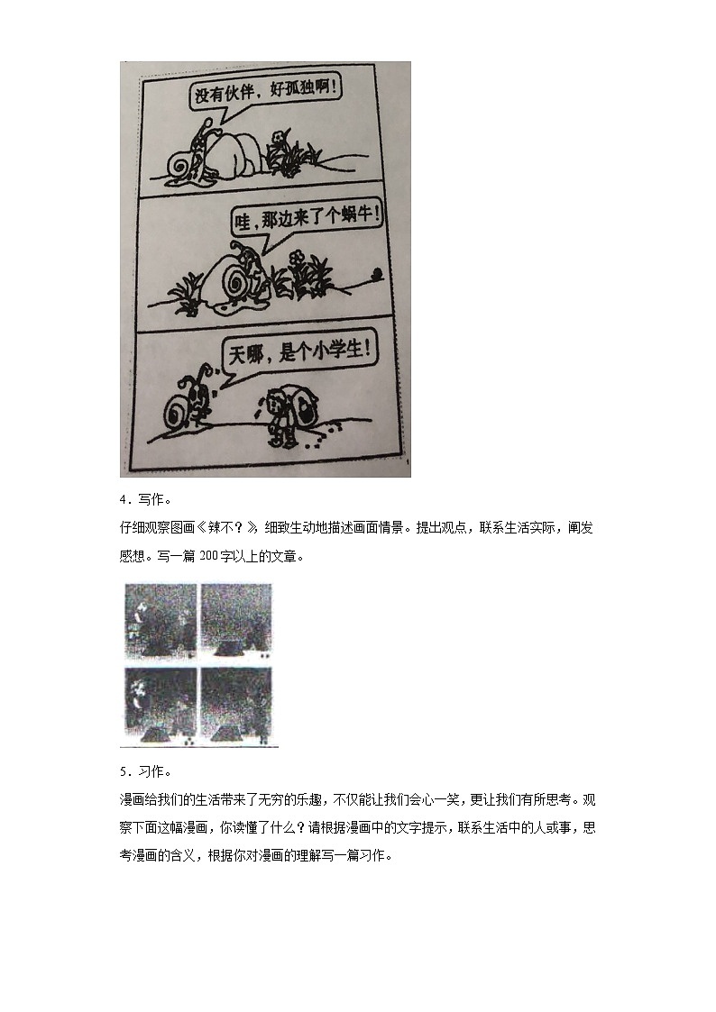 期中写作（看图作文）专题汇编（含例文与指导）2023-2024学年语文六年级上册（统编版）第2页