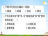 统编版小学二年级语文上册期末复习教学课件 期末真题卷（四）试题及答案