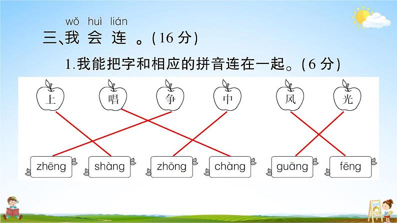 统编版小学一年级语文上册期末复习教学课件 第三单元综合检测试题及答案第8页