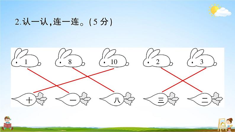 统编版小学一年级语文上册期末复习教学课件 第一单元综合检测试题及答案第6页