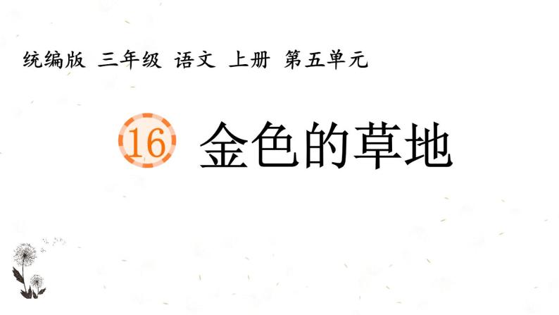 16金色的草地（课件）2023-2024学年语文三年级上册（统编版）01