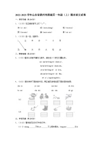 2022-2023学年山东省滨州市滨城区一年级上学期期末语文试卷（含答案解析）