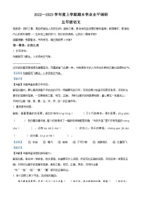 2022-2023学年辽宁省丹东市振兴区部编版五年级上册期末考试语文试卷（解析版）