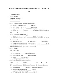 09，河南省三门峡市卢氏县2021-2022学年三年级上学期期末语文试卷