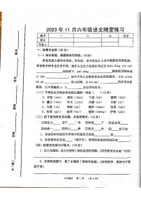 河南省南阳市宛城区2023-2024学年六年级上学期11月期中语文试题