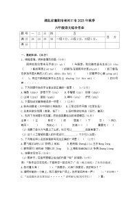 湖北省襄阳市老河口市2023-2024学年六年级上学期11月期中语文试题