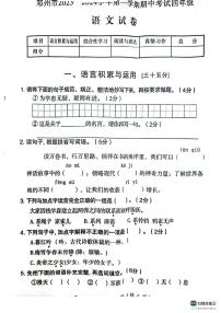 河南省南阳市邓州市2023-2024学年四年级上学期11月期中语文试题