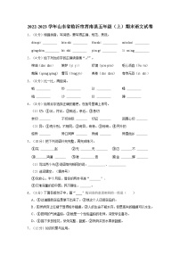 21，山东省临沂市莒南县2022-2023学年五年级上学期期末语文试卷