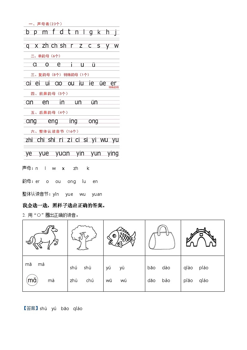 2022-2023学年山西省长治市沁县部编版一年级上册期中考试语文试卷（解析版）02
