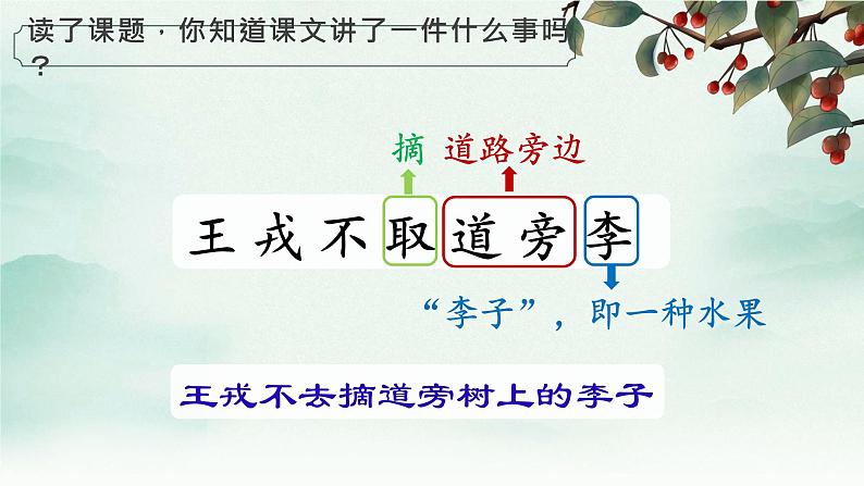 王戎不取道旁李  课件第5页