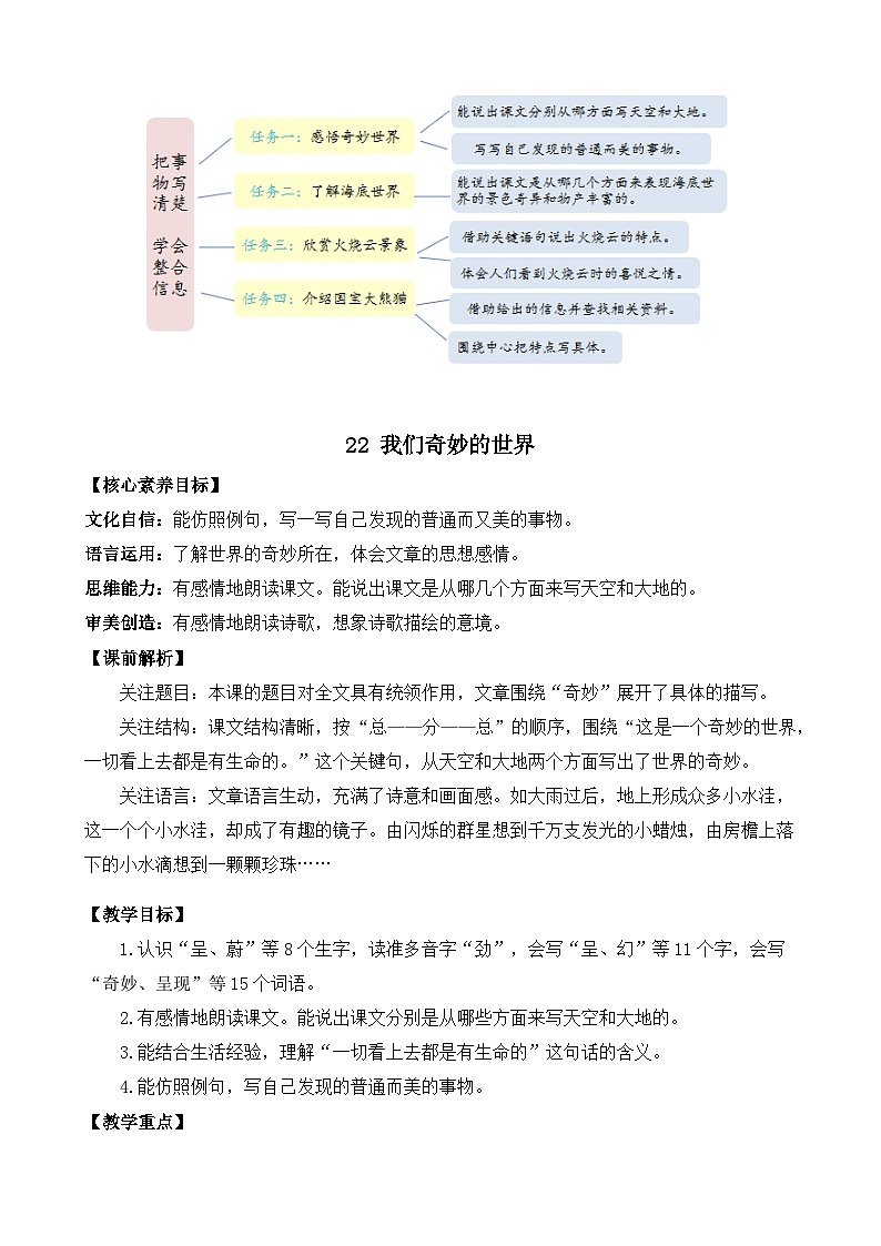 【核心素养】部编版小学语文三年级下册  22 我们奇妙的世界  课件+教案+同步练习（含教学反思）03