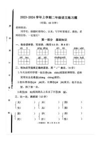 山东省泰安市东平县2023-2024学年二年级上学期11月期中语文试题