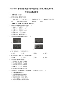 2022-2023学年福建省厦门市宁宝片区三年级上学期期中练习语文试题及答案