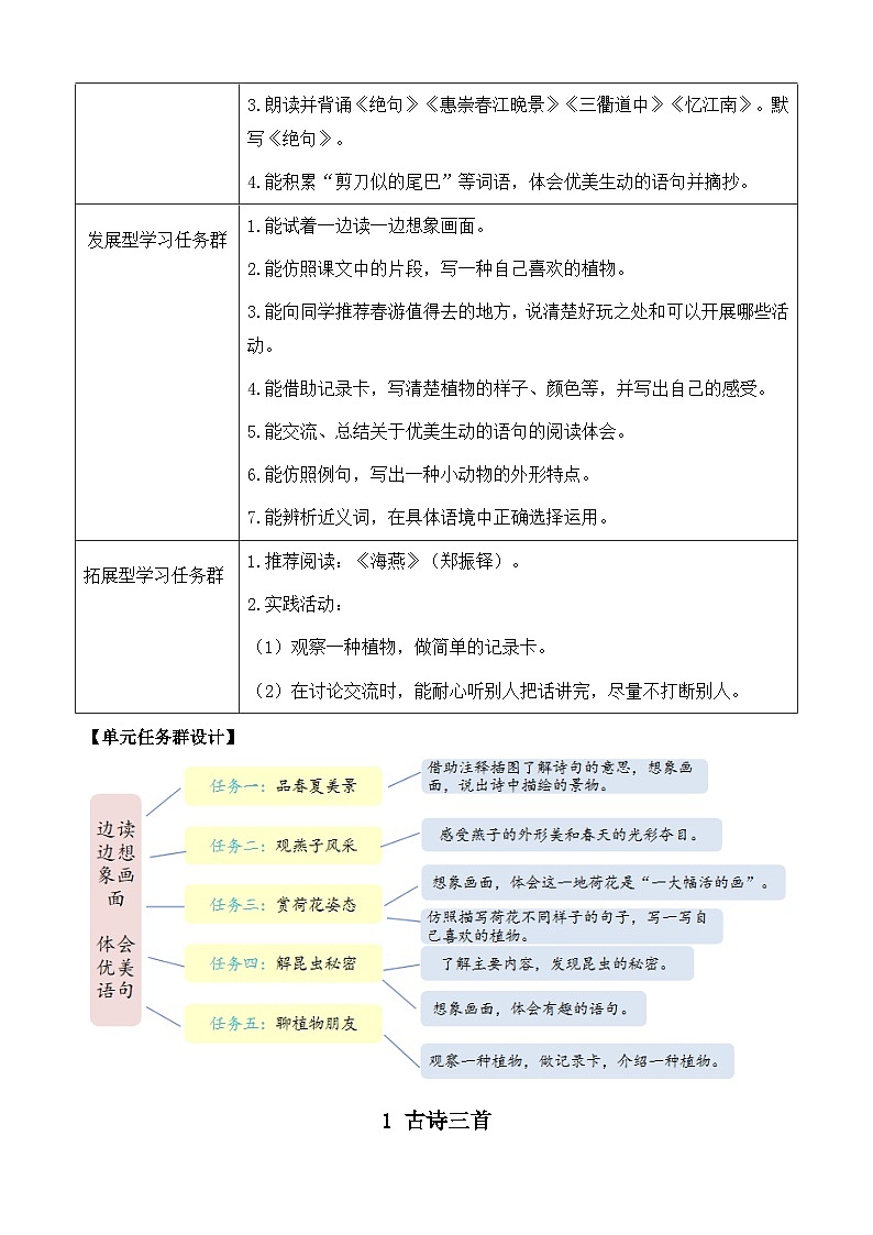 【核心素养】部编版小学语文三年级下册 1古诗三首 课件+教案+同步练习（含教学反思）02