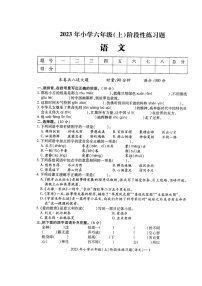 湖南省邵阳市隆回县街道学校联考2023-2024学年六年级上学期期中考试语文试题