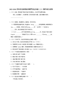 河北省保定市顺平县2023-2024学年五年级上学期11月期中语文试题