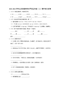 山东省泰安市东平县2023-2024学年五年级上学期11月期中语文试题