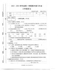 河南省商丘市虞城县2023-2024学年六年级上学期期中考试语文试题