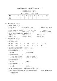 【试卷试题】部编版六上语文  第三次月考卷5-6单元（二）+带答案