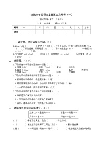 【试卷试题】部编版六上语文  第三次月考卷5-6单元（一）+带答案