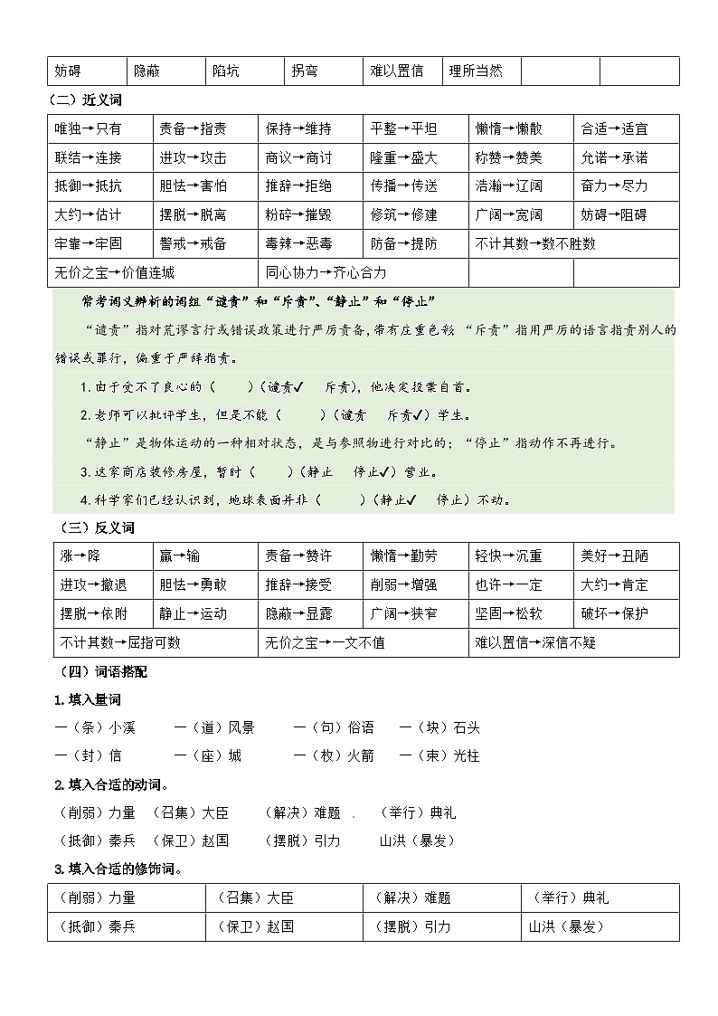 10、第二单元 考点梳理+真题练习（原卷+答案）2023-2024学年五年级语文上册单元复习 统编版第3页