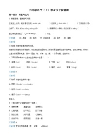2022-2023学年江苏省泰州市兴化市部编版六年级上册期中考试语文试卷（解析版）