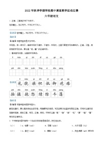 2022-2023学年云南省保山市部编版六年级上册期中考试语文试卷（解析版）