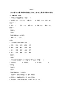 2022-2023学年山东滨州阳信县五年级上册语文期中试卷及答案