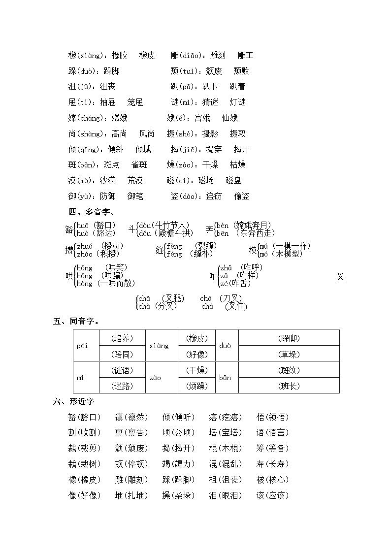 3、第三单元（知识梳理）2023-2024学年六年级语文上册单元整理  统编版02