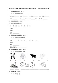 福建省龙岩市武平县2023-2024学年一年级上学期期中语文试卷