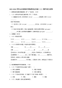 2023-2024学年山东省临沂市临沭县五年级上学期期中语文试卷（含答案）