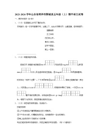 山东省菏泽市鄄城县2023-2024学年五年级上学期期中语文试卷