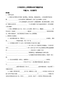 专题06：名句默写-2023-2024学年 六年级语文上学期期末复习题型专练  原卷版（统编版）