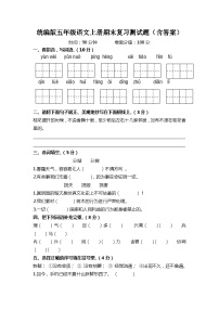 统编版五年级语文上册期末复习测试题（含答案）