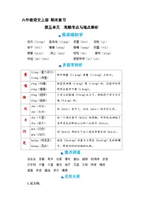 5、第五单元  知识梳理 2023-2024学年上学期 六年级语文上册 期末复习（统编版）