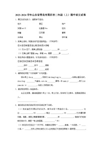 山东省青岛市莱西市2023-2024学年二年级上学期期中语文试卷