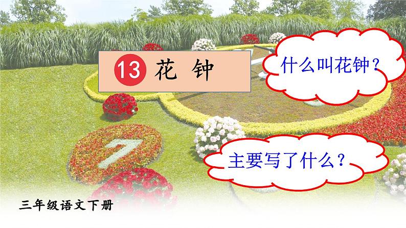 部编版语文三年级下册 13 花钟（第一课时） 课件第3页