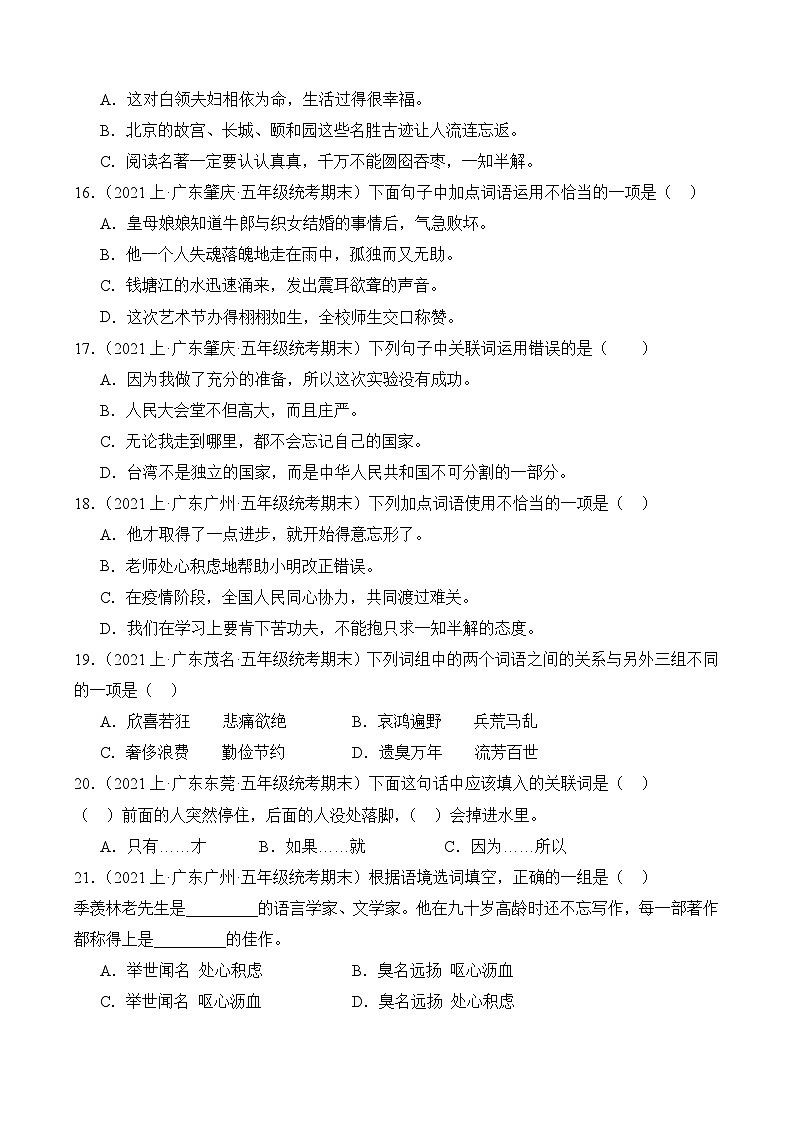 专题02词语运用2023-2024学年语文五年级上册期末备考真题分类汇编（广东地区专版）第3页