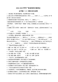 广东省深圳市福田区2022-2023学年五年级上学期期末测试语文试卷（原卷+答案与解释）