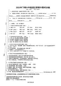 湖南省祁阳市2023-2024学年六年级上学期期中考试语文试题